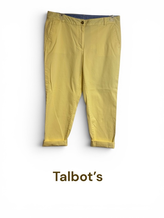 Talbots Pants - Talbots Yellow The Weekend Chino Pants (optional Cuffing)  SIZE: 12      BIN #14